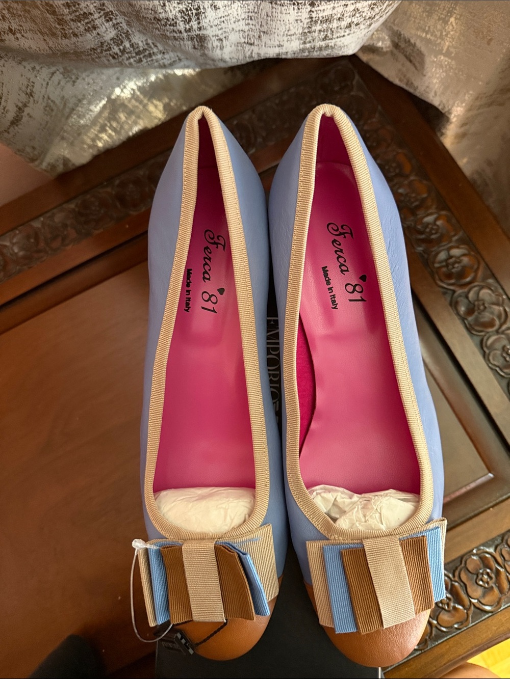 Fersa 81 Women's Light Blue & Pink Ballet with small heels size 41